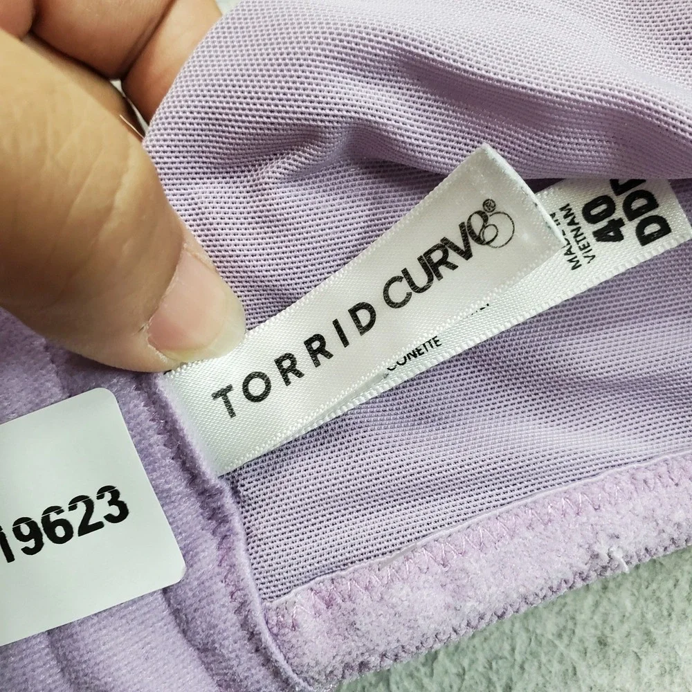 Torrid Curve Women Bra 40DDD Purple Floral Full Coverage Balconette READ